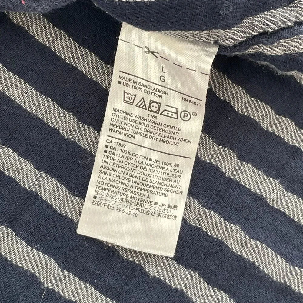 Banana Republic Shirt Men Large Navy Blue Geometric‎ Double Layer Slim Fit